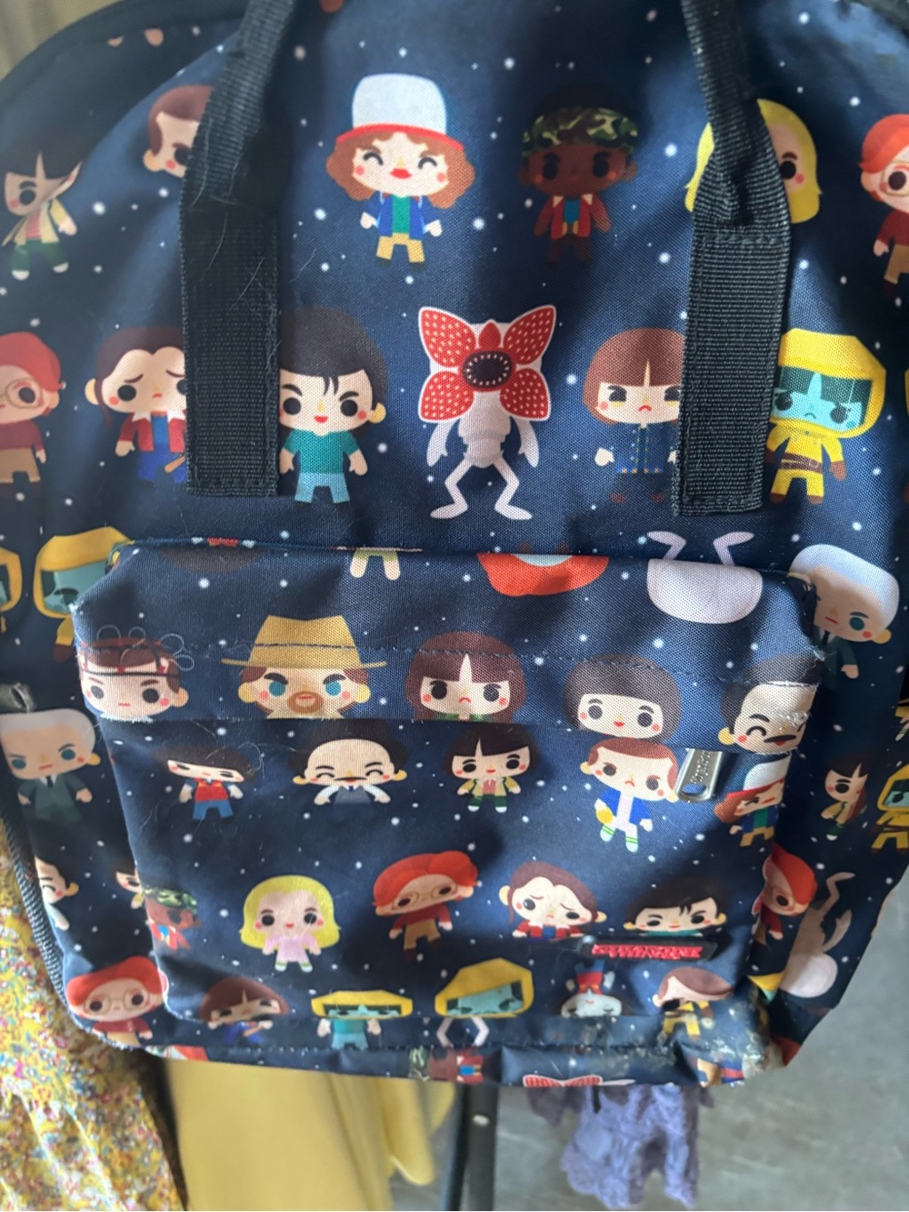Stranger Things Navy Character Print Backpack - full size